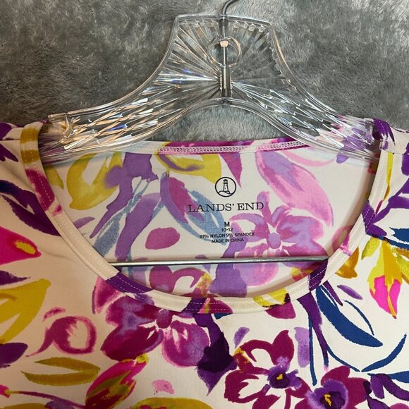 Lands End Women Floral Sun Shade UPF 50 Long Sleeve Relaxed Rash Guard Top M - Picture 5 of 11